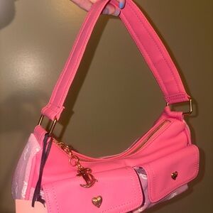 Pink Heart-Accent Shoulder Bag by